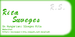 rita suveges business card